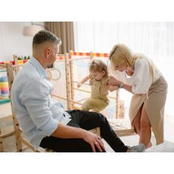 Duży plac zabaw Montessori z drabinką drewnianą i sznurkową