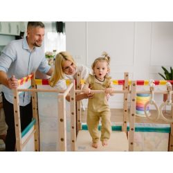 Duży plac zabaw Montessori z drabinką drewnianą i sznurkową