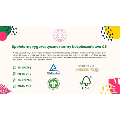 Duży plac zabaw Montessori z drabinką i pochylnią wspinaczkową