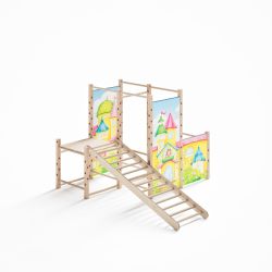 Mały plac zabaw Montessori z drabinką drewnianą