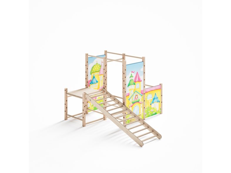 Mały plac zabaw Montessori z drabinką drewnianą